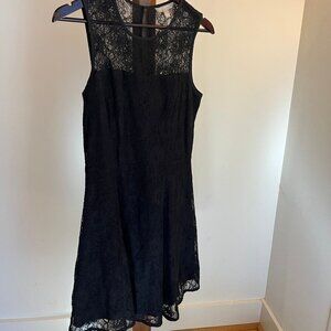 Banana Republic Lace Mini Fit & Flare Dress Size 8 Black Sleeveless